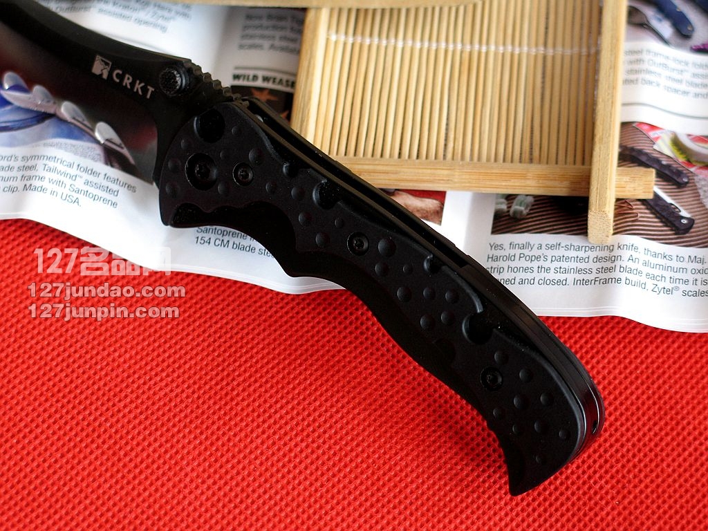 哥伦比亚河CRKT 1093K黑色半齿折刀 127名品网