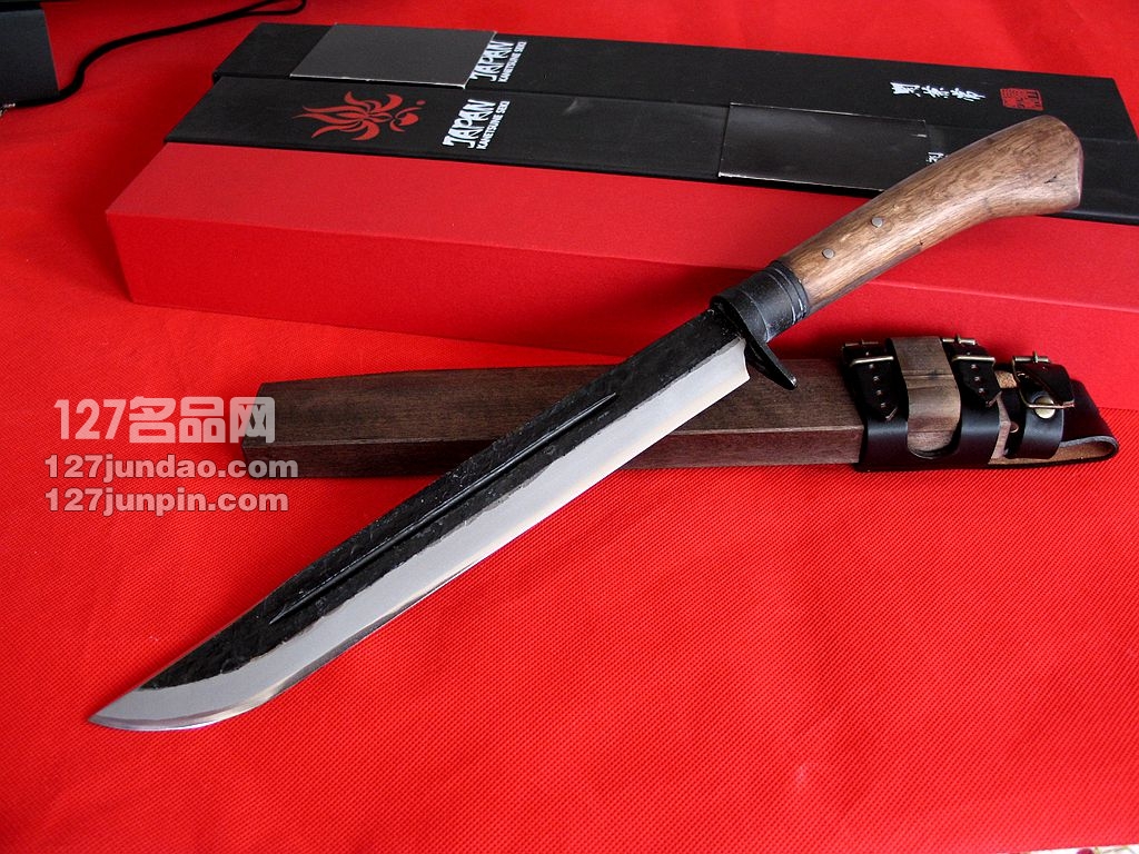 日本关兼常Kanetsune KB-117 超级蓝钢大号橡木柄直刀