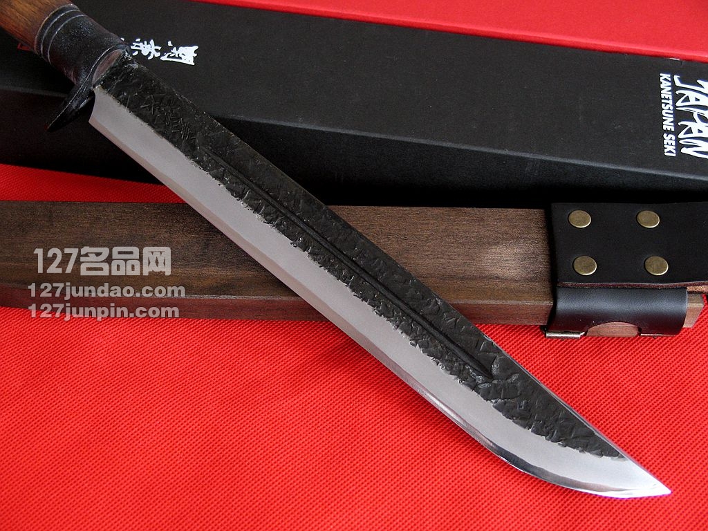 日本关兼常Kanetsune KB-117 超级蓝钢大号橡木柄直刀