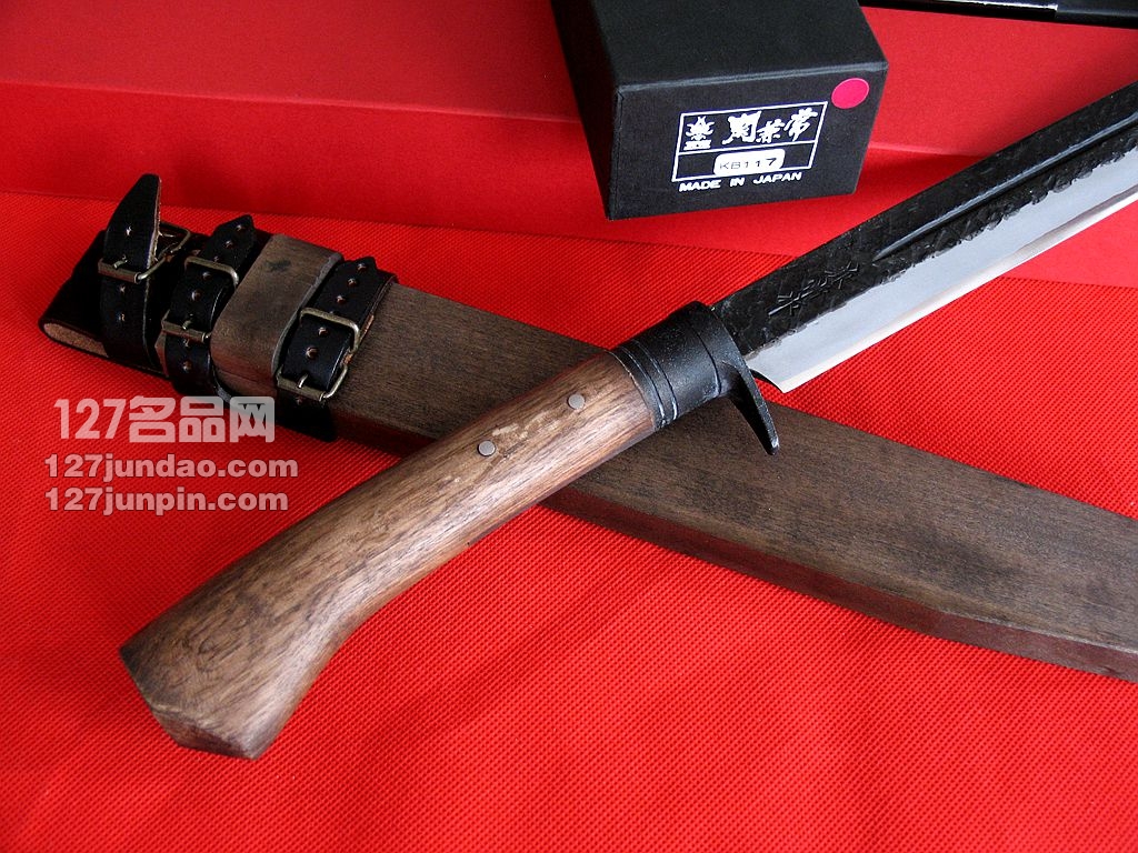 日本关兼常Kanetsune KB-117 超级蓝钢大号橡木柄直刀