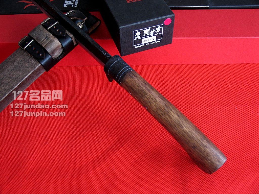 日本关兼常Kanetsune KB-117 超级蓝钢大号橡木柄直刀