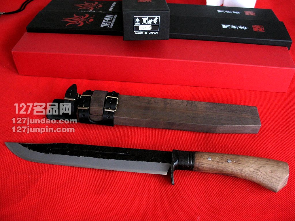日本关兼常Kanetsune KB-118 極 超级蓝钢中号橡木柄直刀 