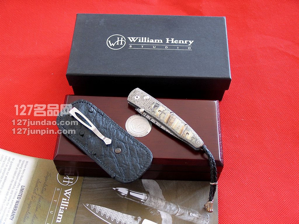 威廉亨利William Henry  B10 DMTW S猛马象牙化石柄限量版高端折刀