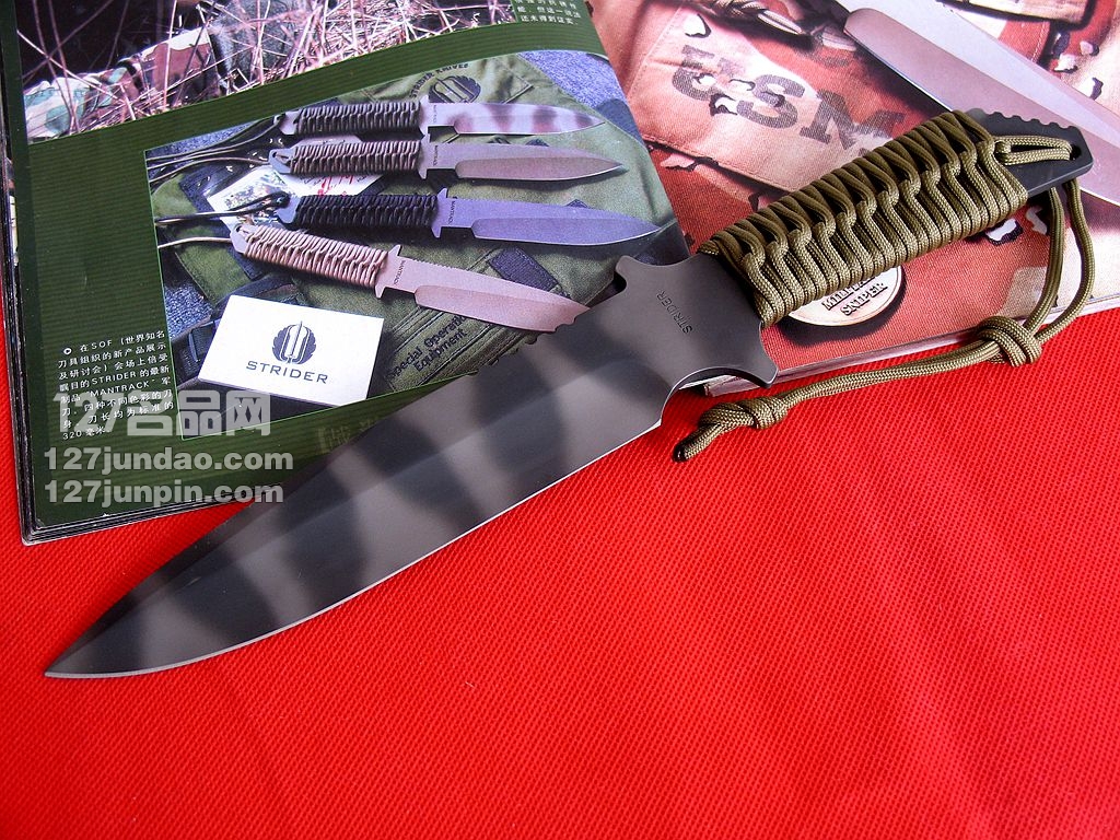 美国挺进者Strider MK1 战斗直刀 虎纹版军刀 世界名刀 127名品