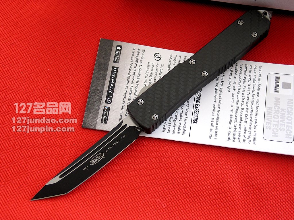 微技术Microtech TE碳纤维柄单刃直跳刀 名刀 军刀 127名品网