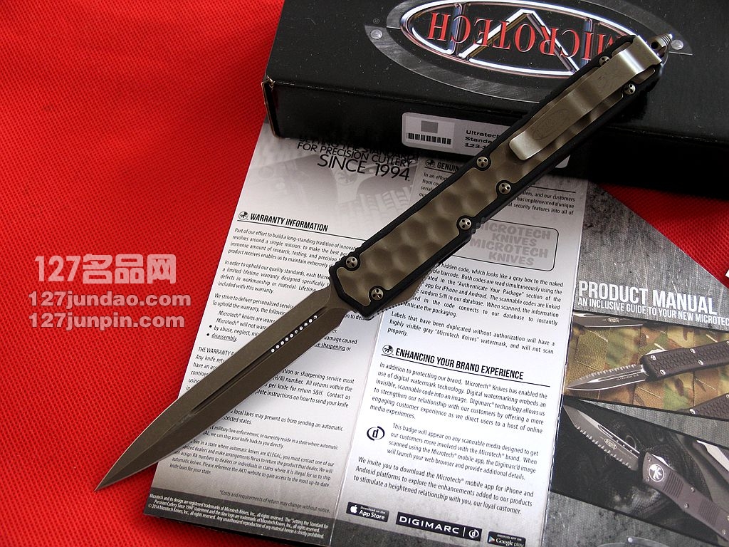 美国微技术MICROTECH 106-13圣蚂蚁青铜柄直跳刀 军刀 127名品网