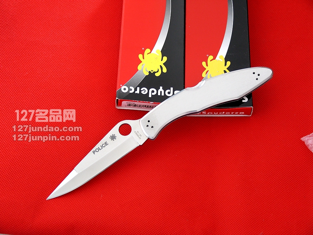 美国蜘蛛SPYDERCO C07P全钢警察平刃战术折刀 127名刀网 