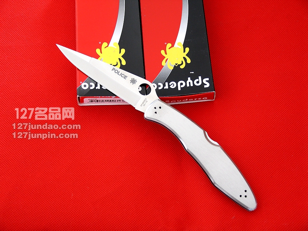 美国蜘蛛SPYDERCO C07P全钢警察平刃战术折刀 127名刀网 