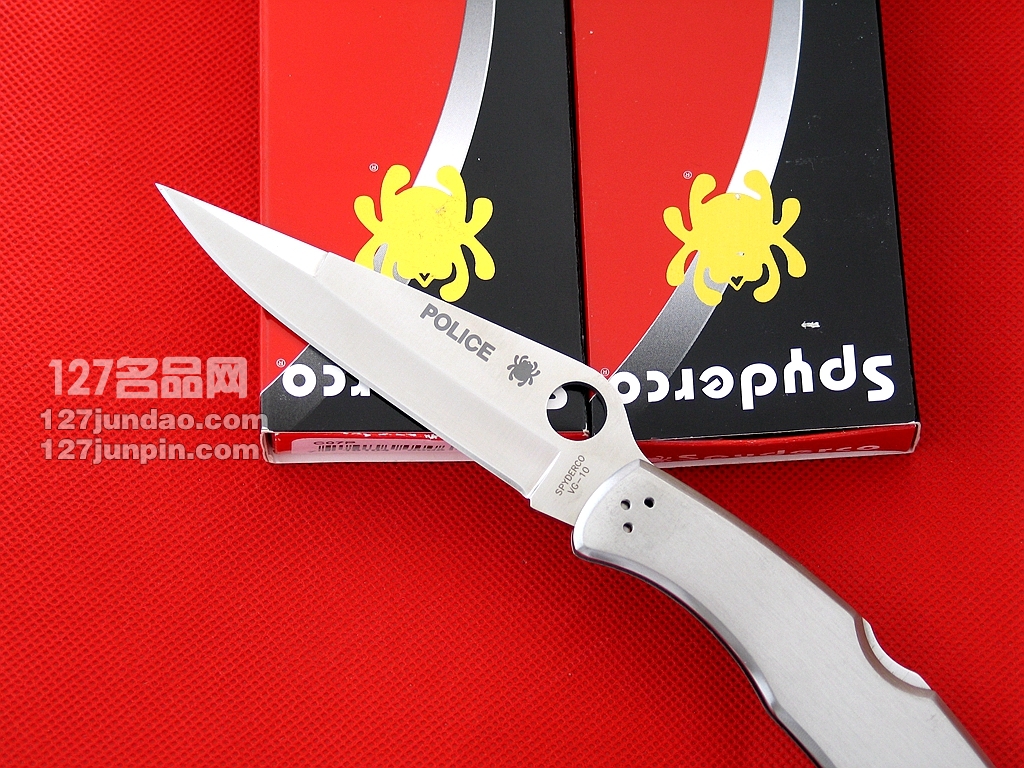 美国蜘蛛SPYDERCO C07P全钢警察平刃战术折刀 127名刀网 