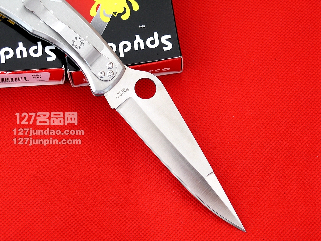 美国蜘蛛SPYDERCO C07P全钢警察平刃战术折刀 127名刀网 