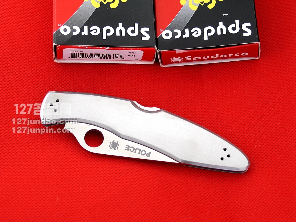 美国蜘蛛SPYDERCO C07P全钢警察平刃战术折刀 127名刀网 