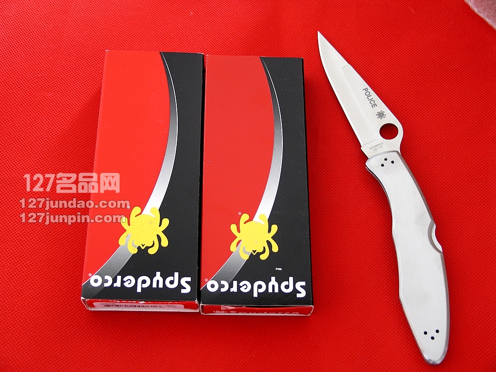 美国蜘蛛SPYDERCO C07P全钢警察平刃战术折刀 127名刀网 