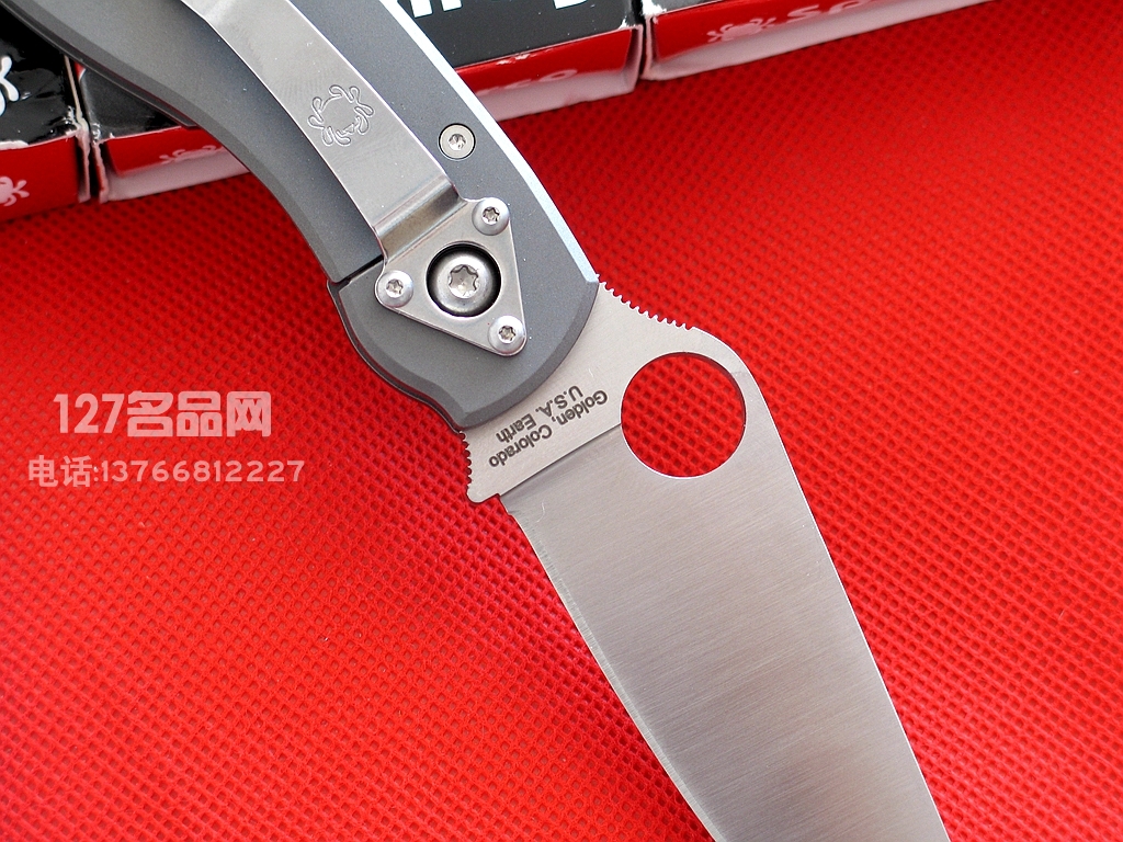 美国蜘蛛SPYDERCO C36TIP  127名刀网钛金属柄军用战术折刀