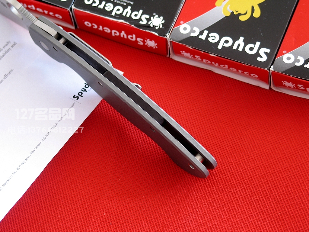 美国蜘蛛SPYDERCO C36TIP  127名刀网钛金属柄军用战术折刀