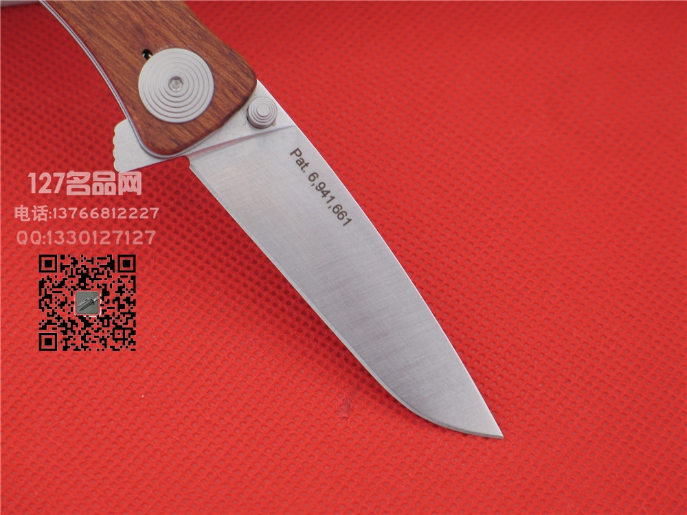 美国索格SOG TWI17花梨木柄缎面自动小型快开折刀 正品名刀