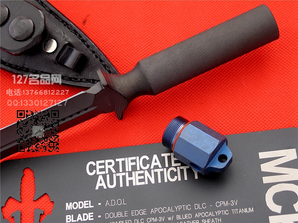 微技术Microtech Custom ADO-L剑标一体双刃匕首CPM 3V钢名刀