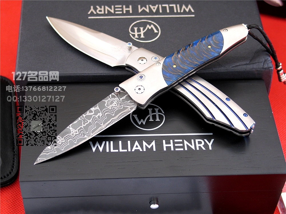 美国威廉亨利William Henry B30太平洋大马士革折刀名刀