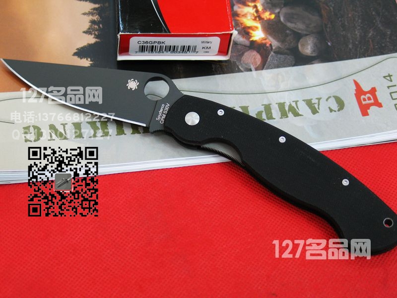 美国蜘蛛SPYDERCO C36GPBK全刃战术折刀