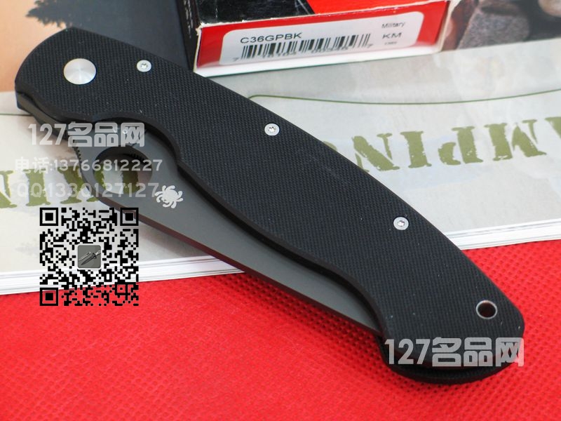 美国蜘蛛SPYDERCO C36GPBK全刃战术折刀