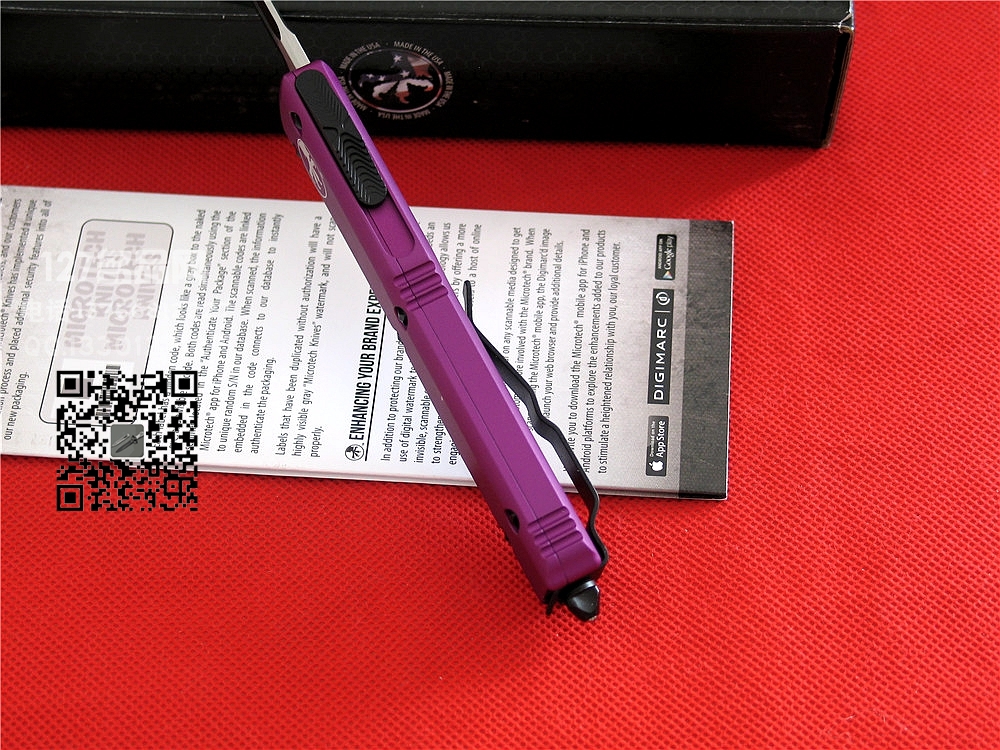 美国微技术MICROTECH 121半齿紫色柄直跳 127名品网