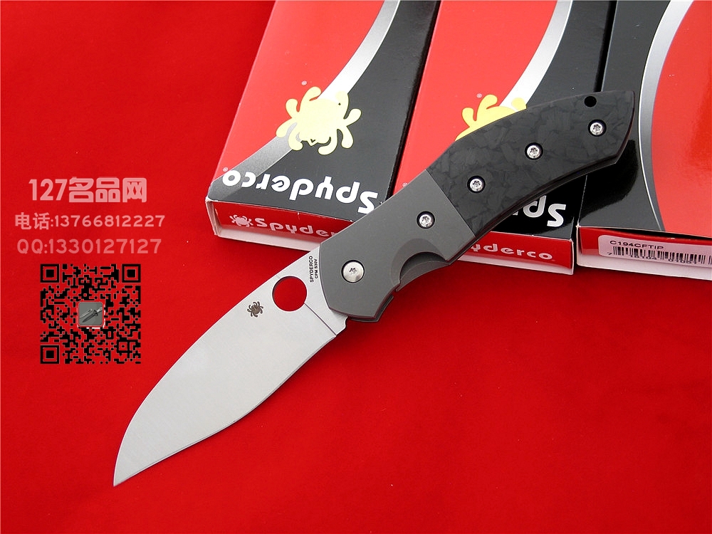 美国SPYDERCO蜘蛛C194CFTIP碳纤维钛柄