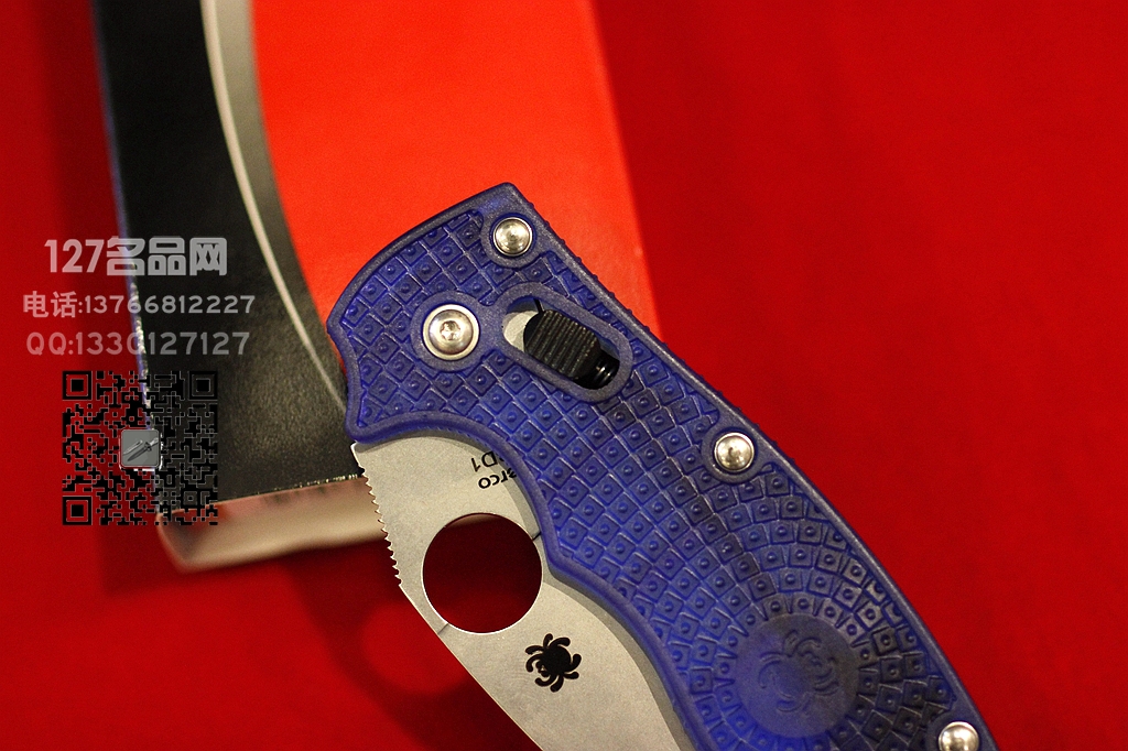 美国蜘蛛SPYDERCO C101PBL2代透明蓝柄折刀  127名刀网