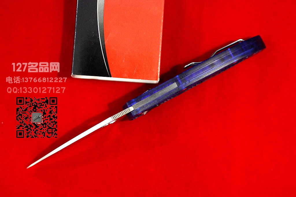 美国蜘蛛SPYDERCO C101PBL2代透明蓝柄折刀  127名刀网