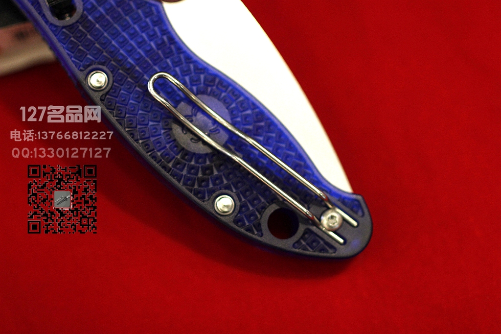 美国蜘蛛SPYDERCO C101PBL2代透明蓝柄折刀  127名刀网