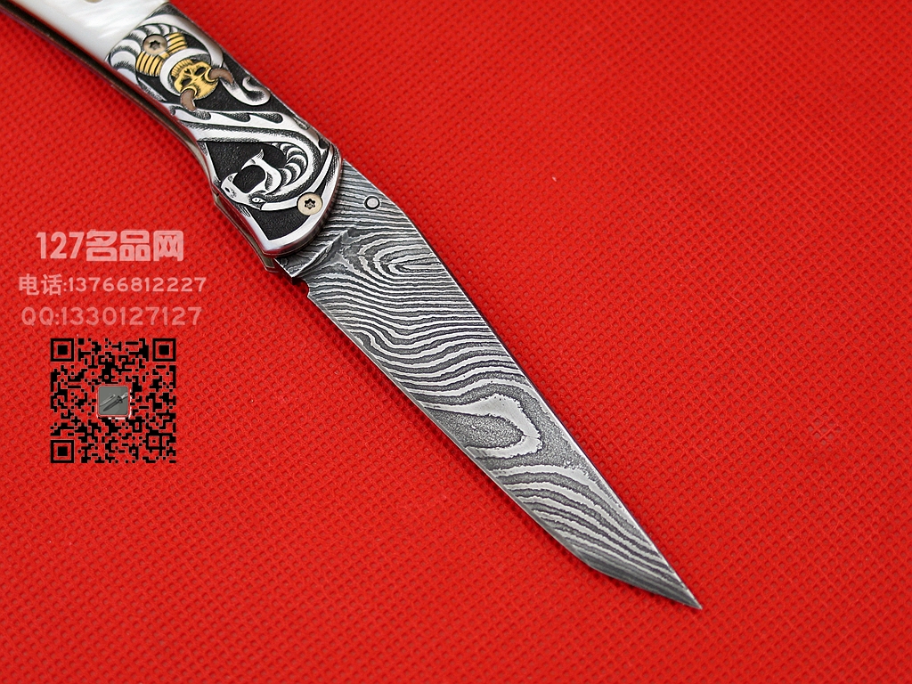 美国ABS刀匠协会 乔迪·穆勒 穆勒龙大马士革折刀