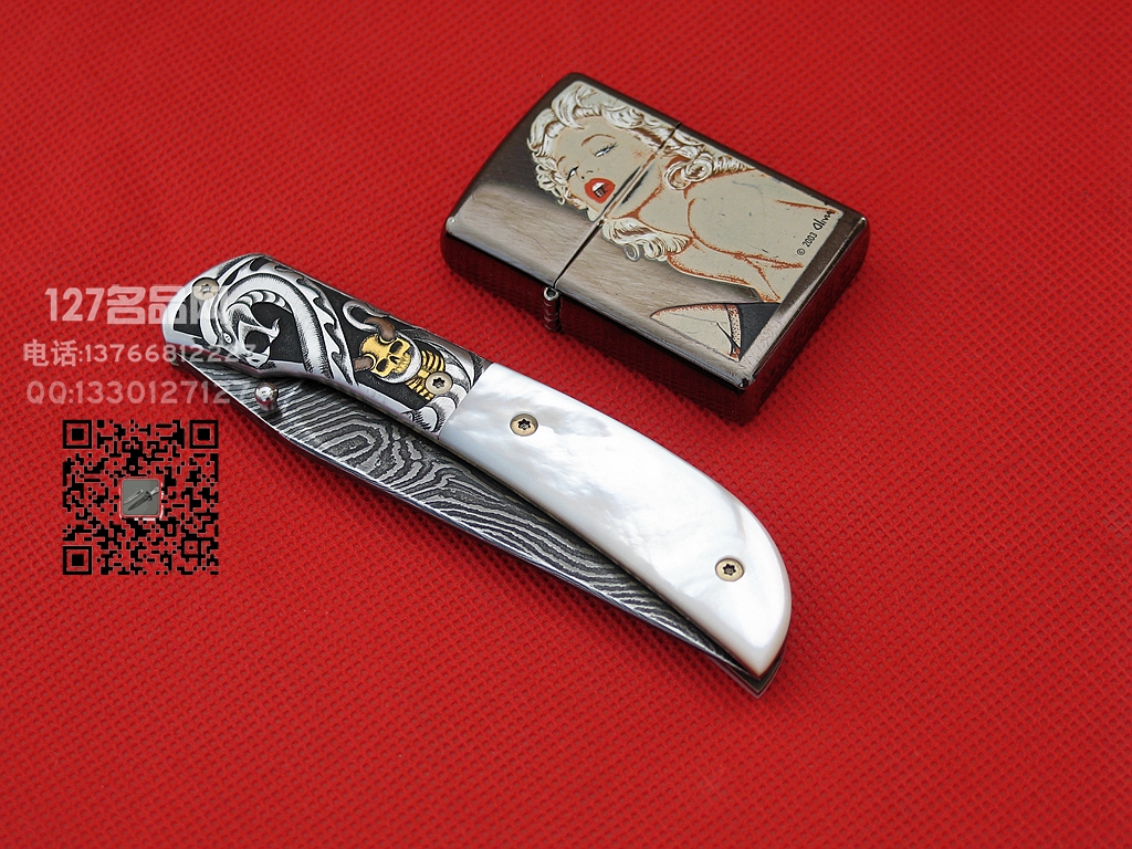 美国ABS刀匠协会 乔迪·穆勒 穆勒龙大马士革折刀