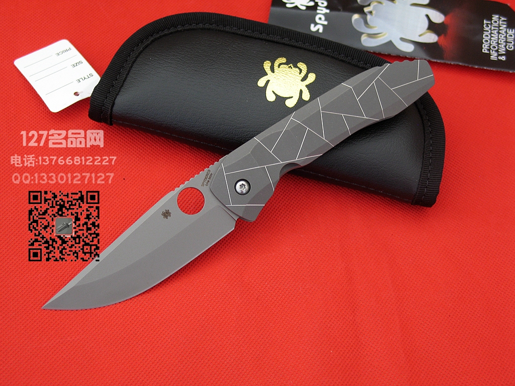 美国蜘蛛Spyderco C199TIP全钛一体柄战术折刀