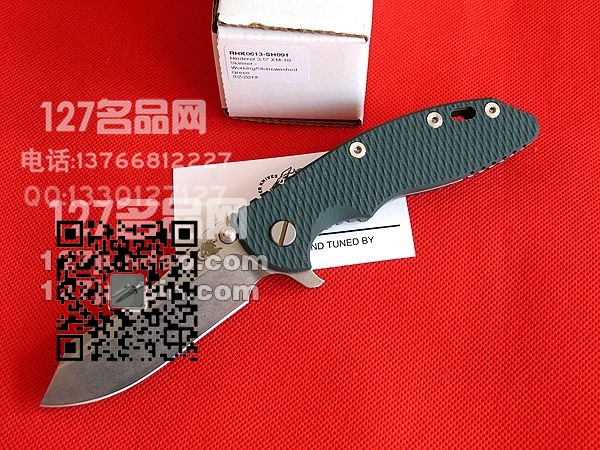 美国hinderer XM-18手工钛柄石洗折刀