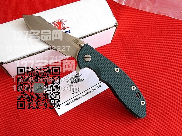 美国hinderer XM-18手工钛柄石洗折刀