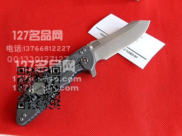 美国hinderer XM-18手工钛柄石洗折刀