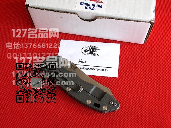 美国hinderer XM-18手工钛柄石洗折刀