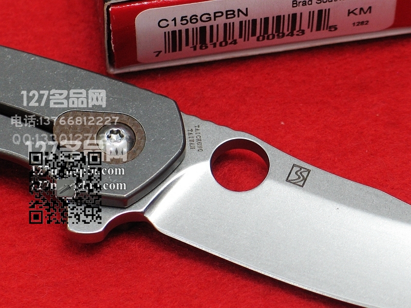 美国蜘蛛SPYDERCO C156GPBN 沙色G-10柄钛框架 石洗刃战术折刀