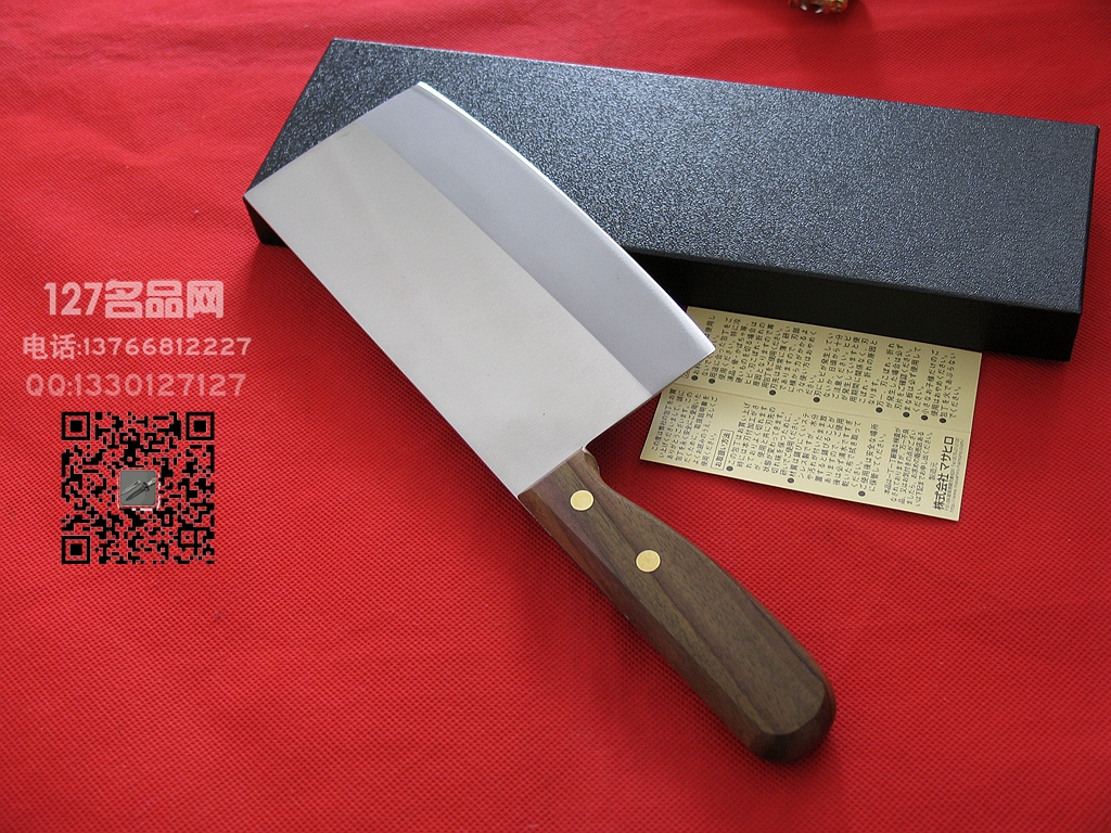 日本正宏作薄款夹钢菜刀 进口手工锻打厨刀