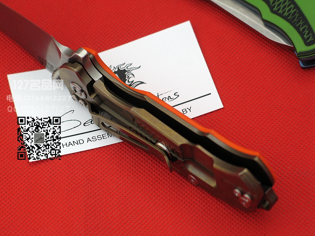 美国辛德勒Hinderer Knives MP-1橙色钛柄高端折刀
