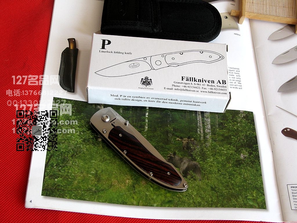 瑞典Fallkniven FK P3GC檀木柄3G钢皇家折刀 福克尼文 127名品网