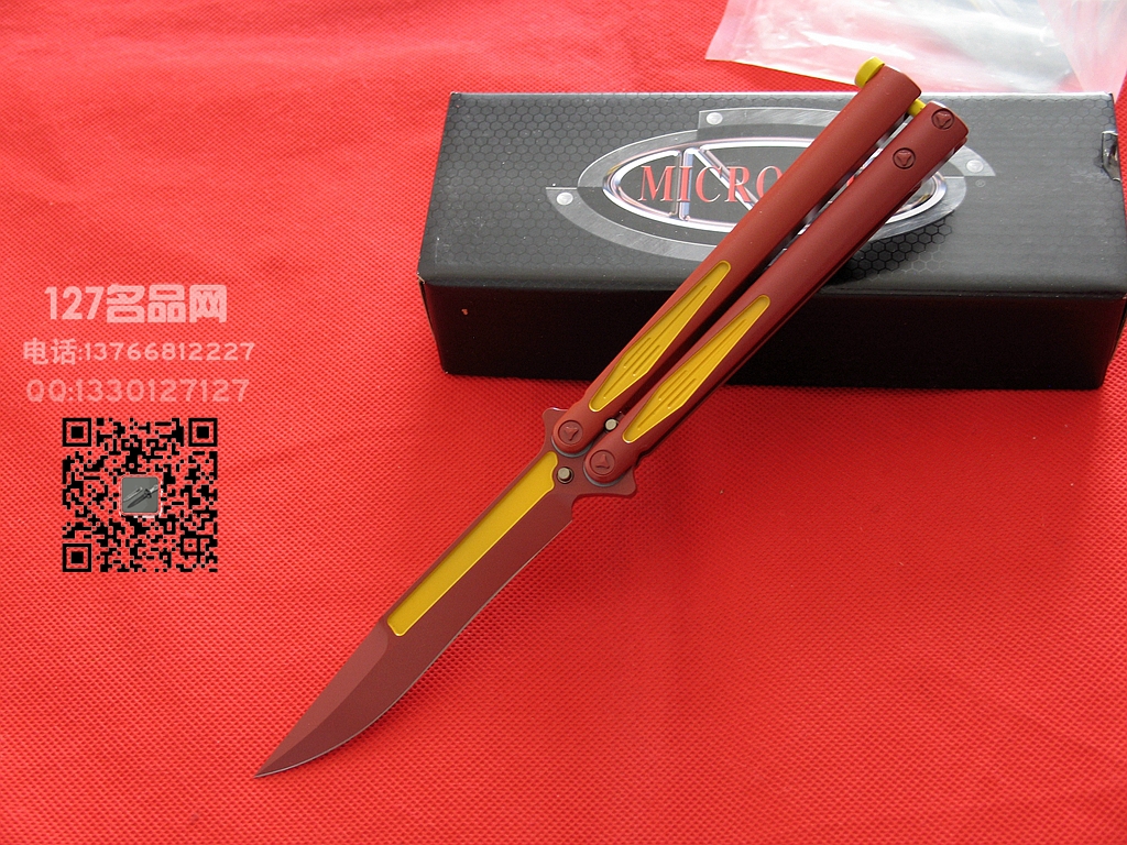 美国微技MICROTECH微技术173-1FL 限量版红黄色蝴蝶刀 