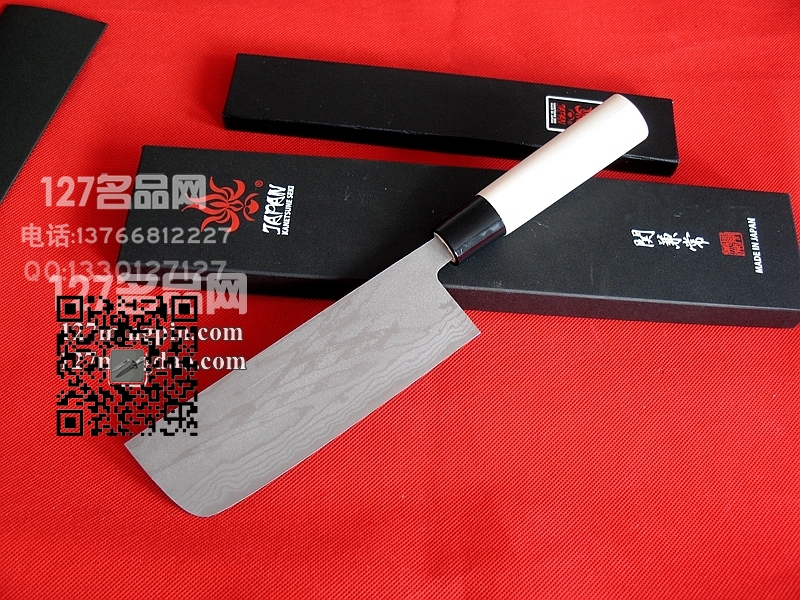 日本关兼常 KC-521薄叶 大马士革钢厨刀