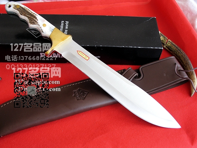 127名品网 德国彪马PUMA 810676 IP Longhorn Stag 长角鹿野战刀