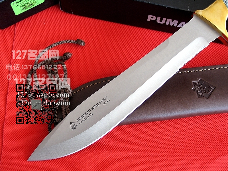 127名品网 德国彪马PUMA 810676 IP Longhorn Stag 长角鹿野战刀