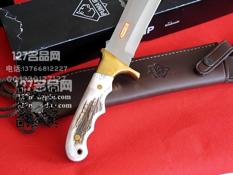 127名品网 德国彪马PUMA 810676 IP Longhorn Stag 长角鹿野战刀