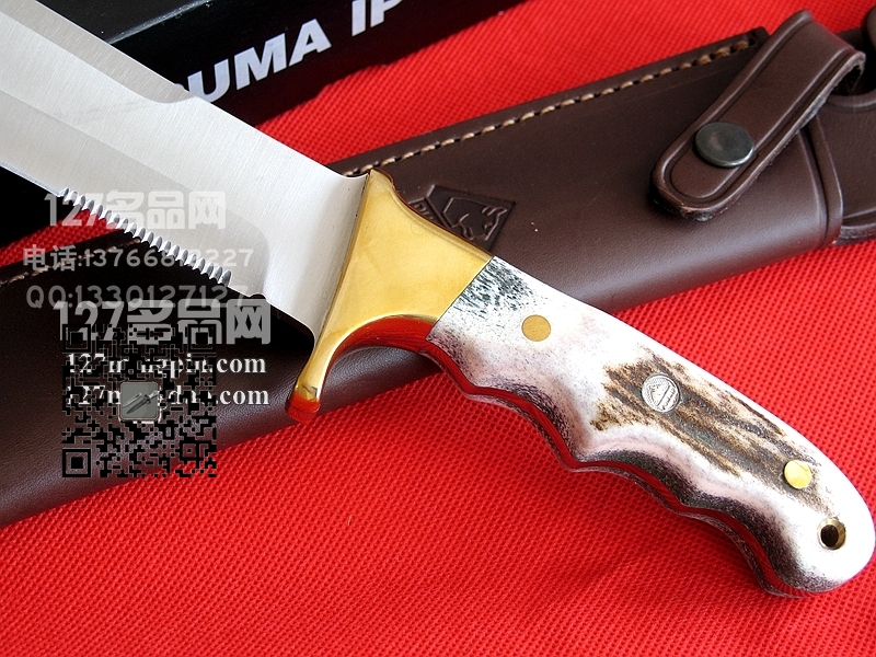 127名品网 德国彪马PUMA 810676 IP Longhorn Stag 长角鹿野战刀