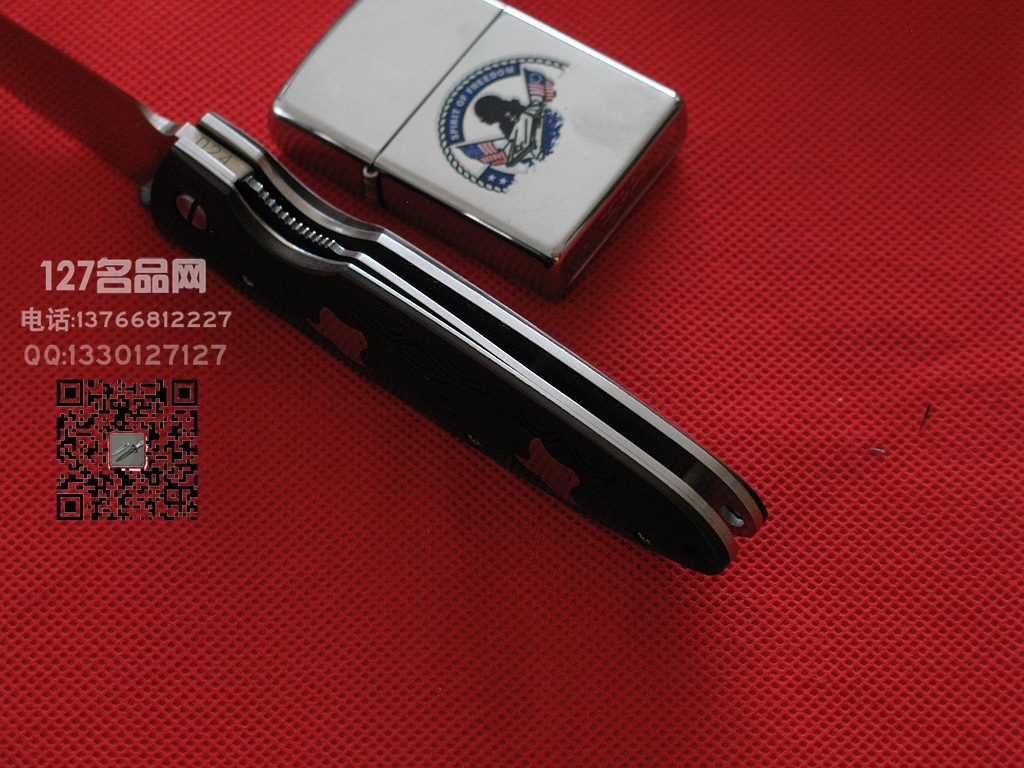 日本MCUSTA传世家徽LMC-1306千鸟限量版 檀木镶嵌鸟柄折刀