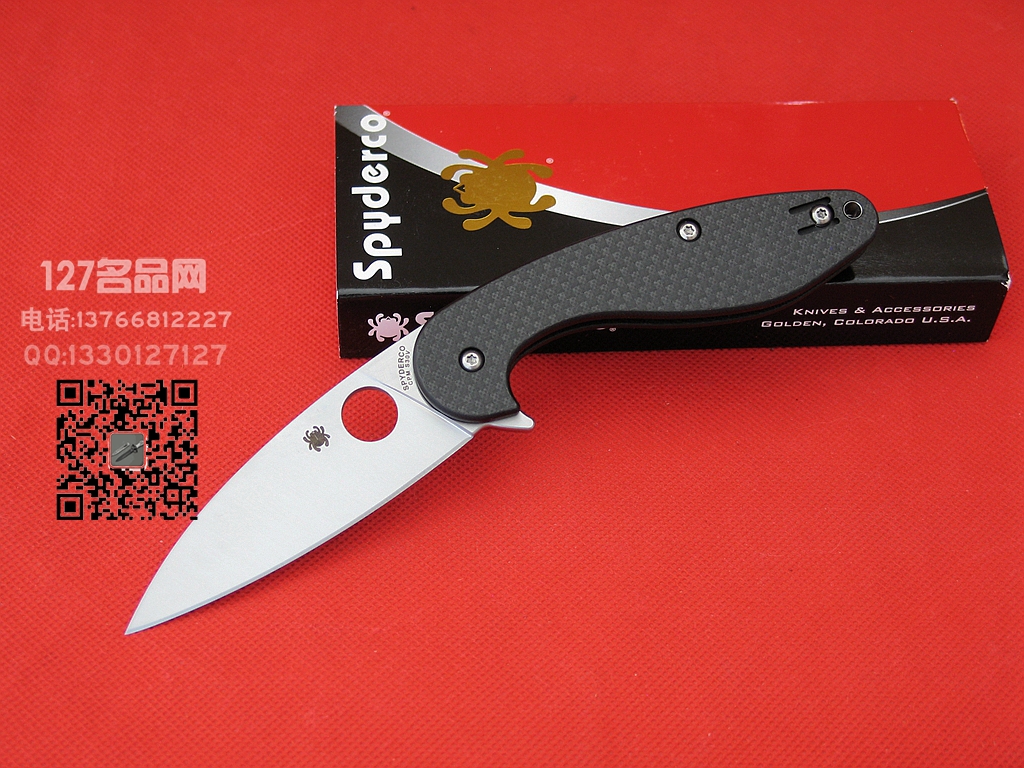 Spyderco美国蜘蛛c228CFP碳纤维S30V钢