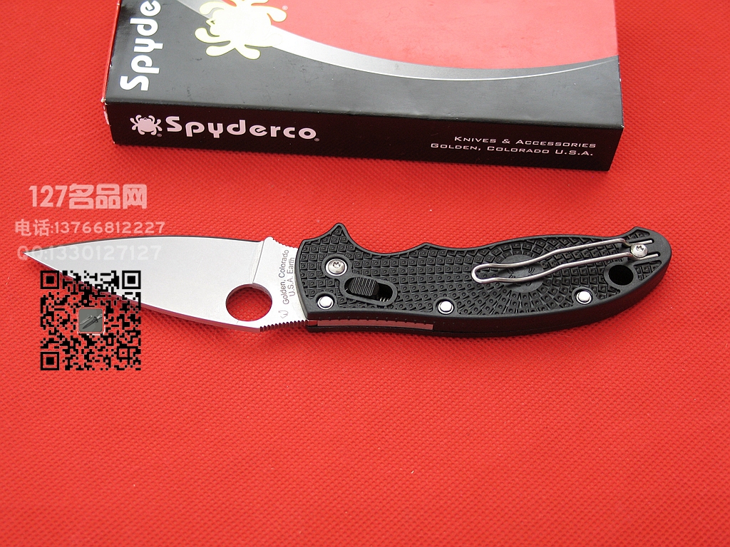 Spyderco美国蜘蛛C101PBK2平刃轻型折刀