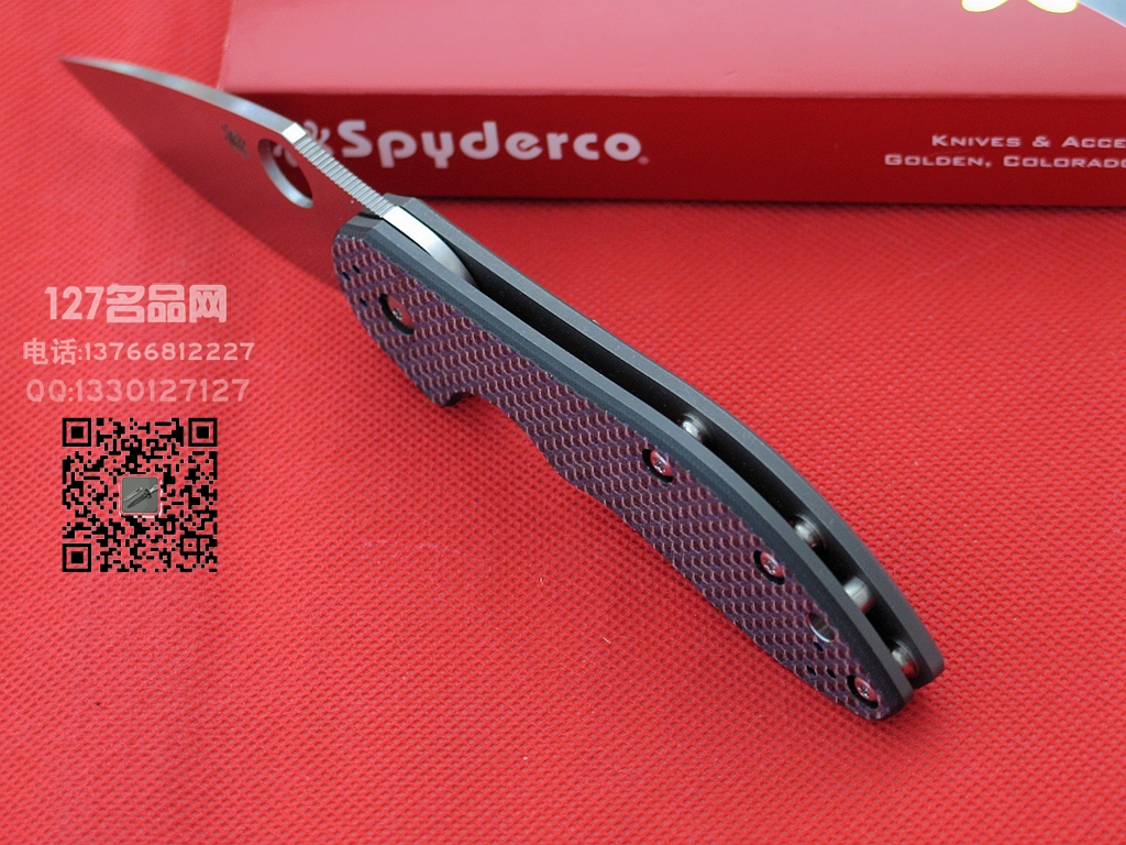 Spyderco蜘蛛 C172蓝色碳纤维 高性能折刀