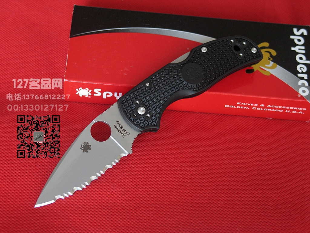 美国蜘蛛SPYDERCO C41SBK5全齿战术折刀 五代经典战术军刀